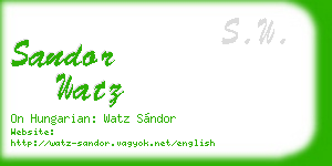 sandor watz business card